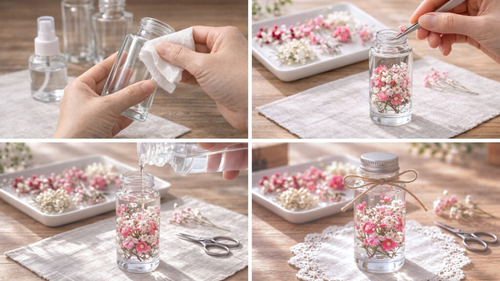 ハーバリウムの作り方のイメージ