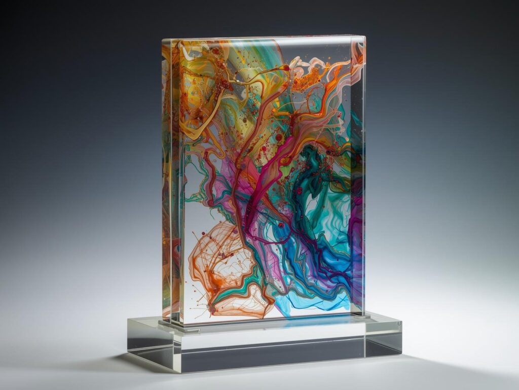 レジンアクスタ制作ドライフラワーを封入したレジン